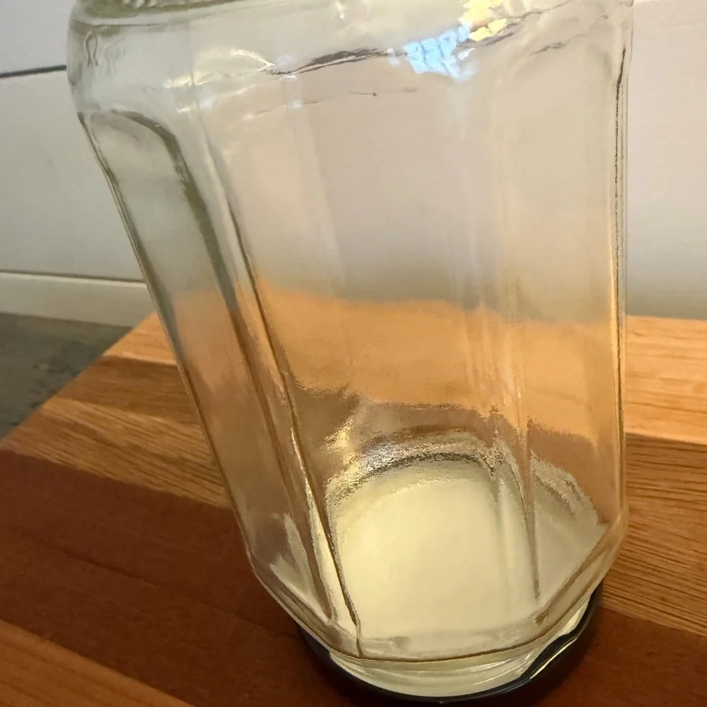 8-sided glass jars with lids set of 2